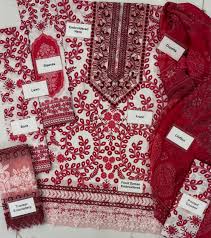 3 Piece Printed Lawn Suit with Chiffon Dupatta