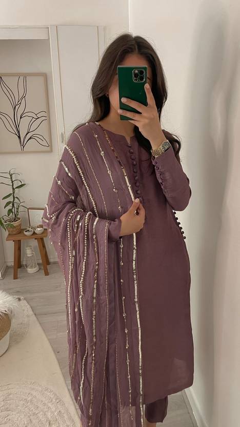 Designer Fancy Wrinkled Delta Fabric Top And Dupatta With Lace Work Umbrella Plazo Fit
