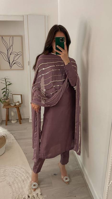 Designer Fancy Wrinkled Delta Fabric Top And Dupatta With Lace Work Umbrella Plazo Fit
